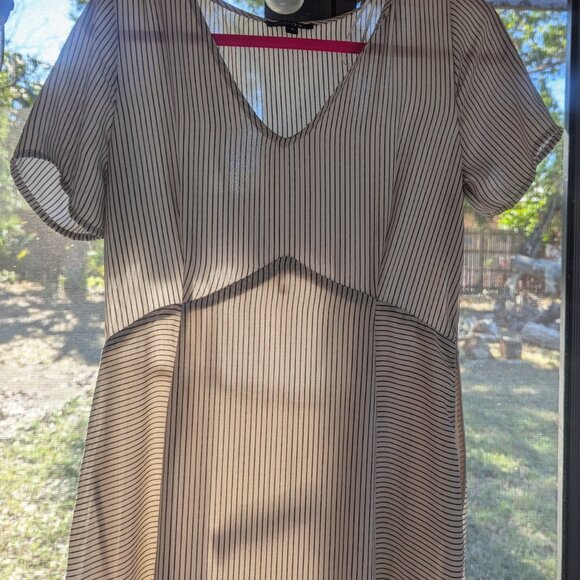 Clad and Cloth - Stripe Maxi Dress - Cream & Black - US Size M - Picture 5 of 11